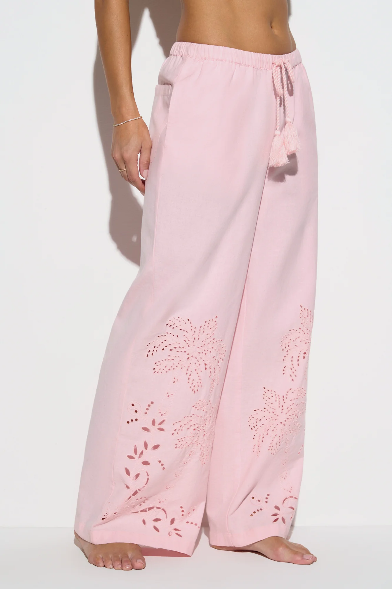Talia Wide Leg Linen Pant - Image 3
