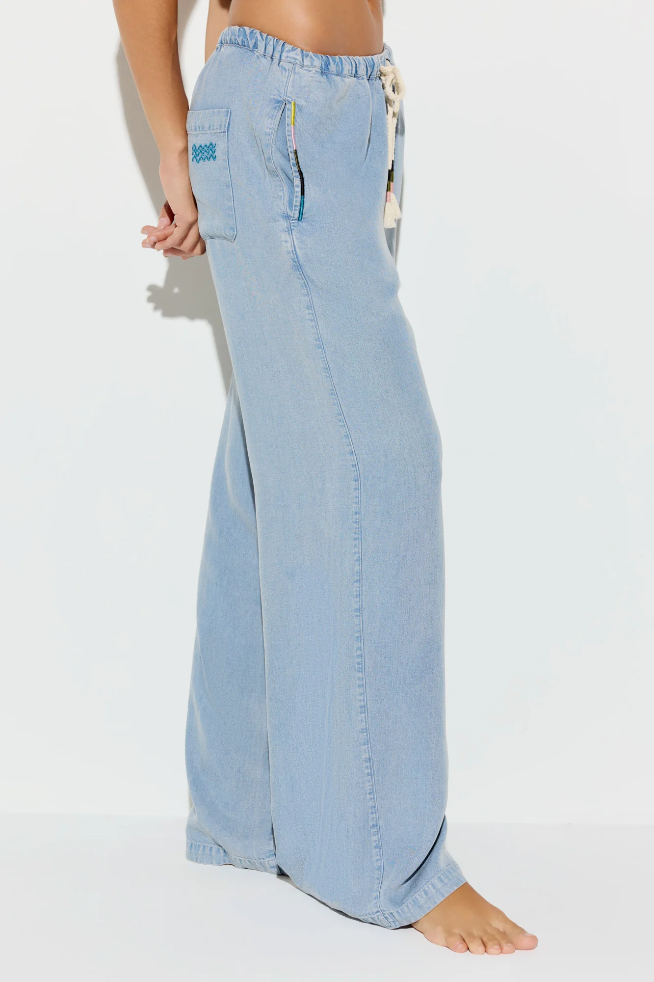 Toluca Chambray Wide Leg Pant - Image 3
