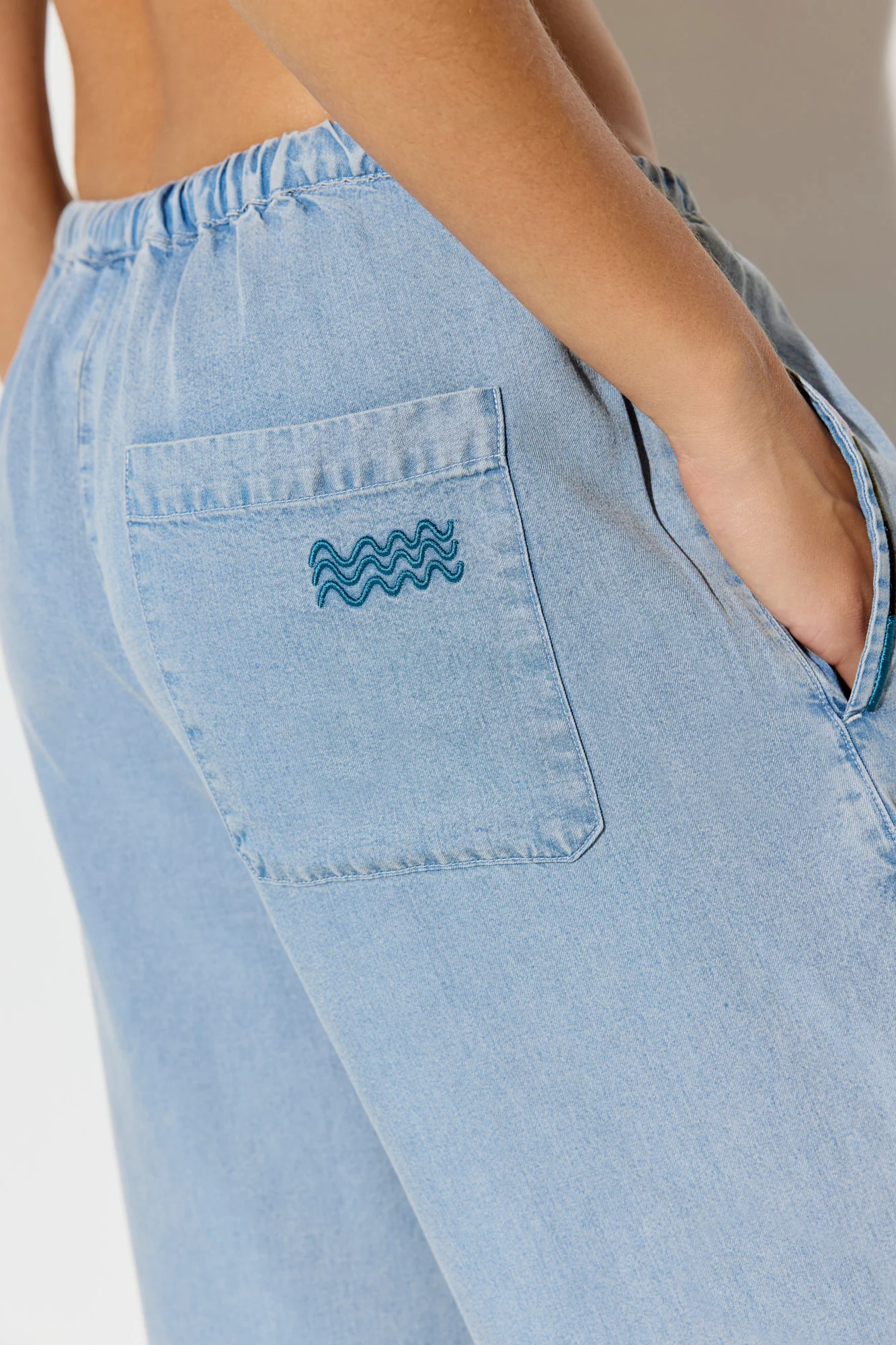 Toluca Chambray Wide Leg Pant - Image 5