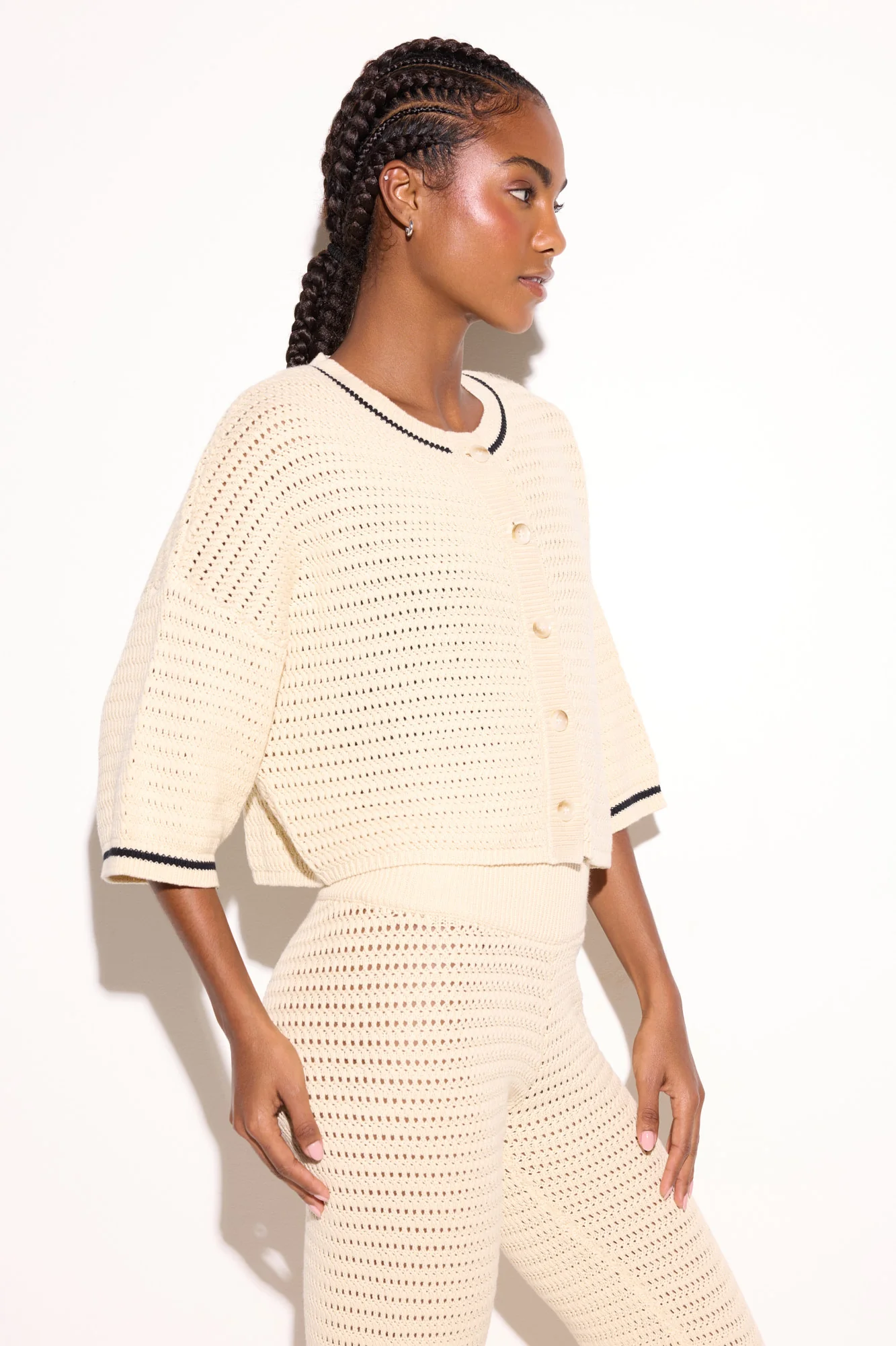 Daphnie S/S Crochet Cardigan - Image 3