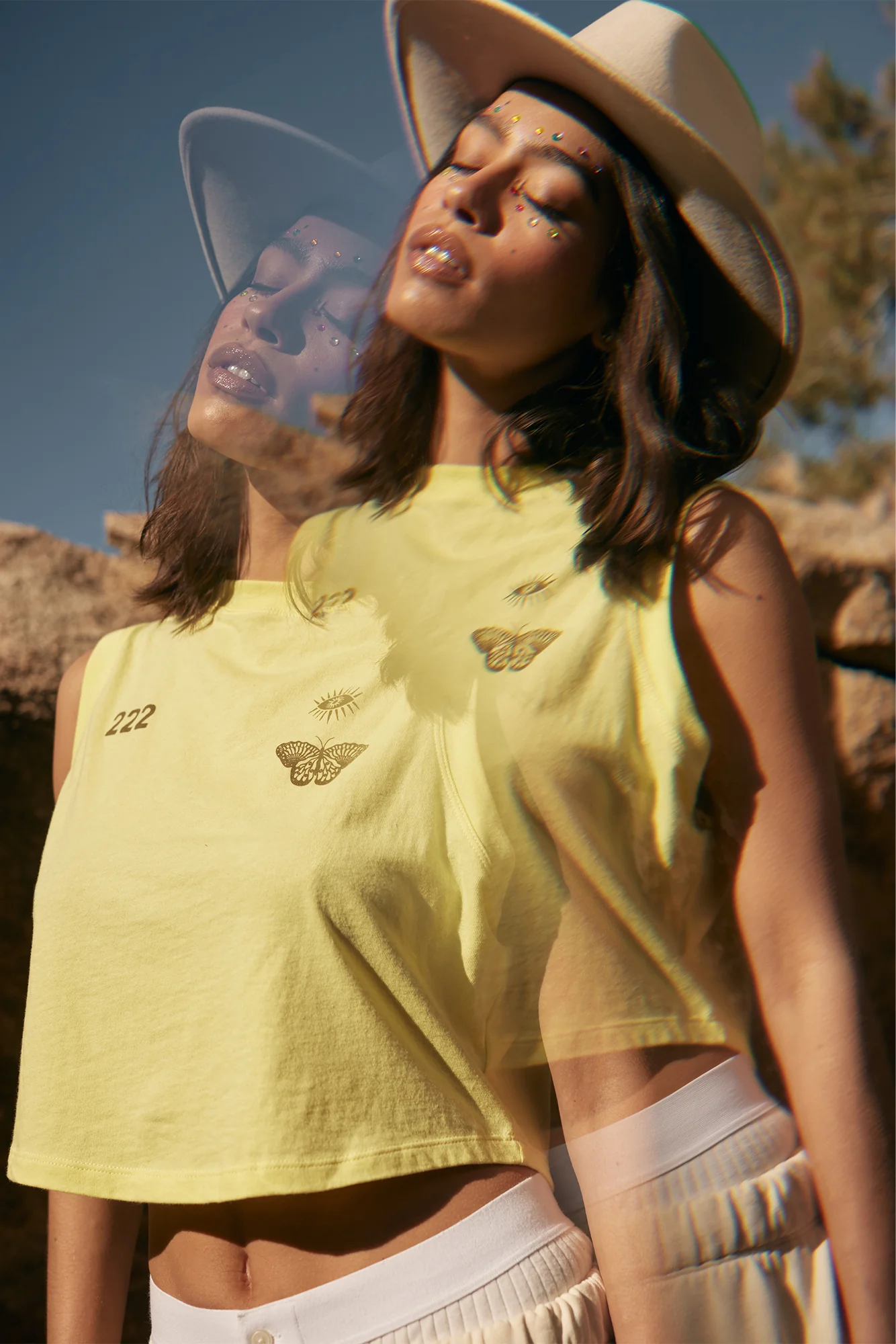 222 Butterfly Crawford Crop Tank - Image 2