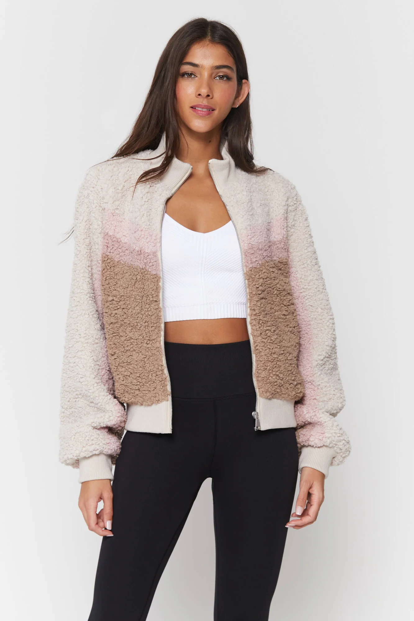 Sherpa Stripe Bomber Jacket - Image 5
