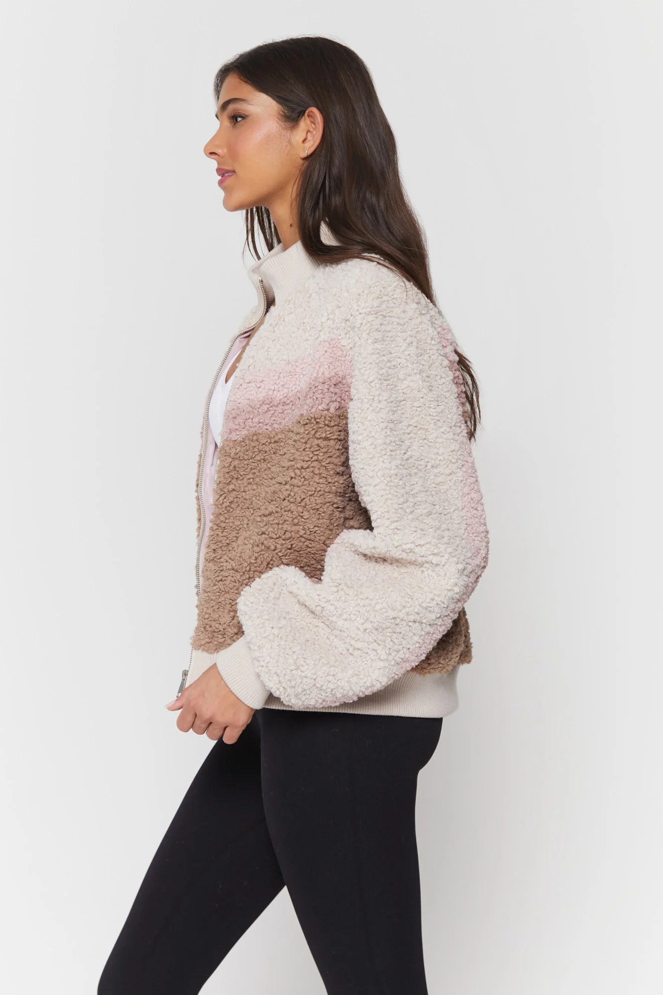 Sherpa Stripe Bomber Jacket - Image 6