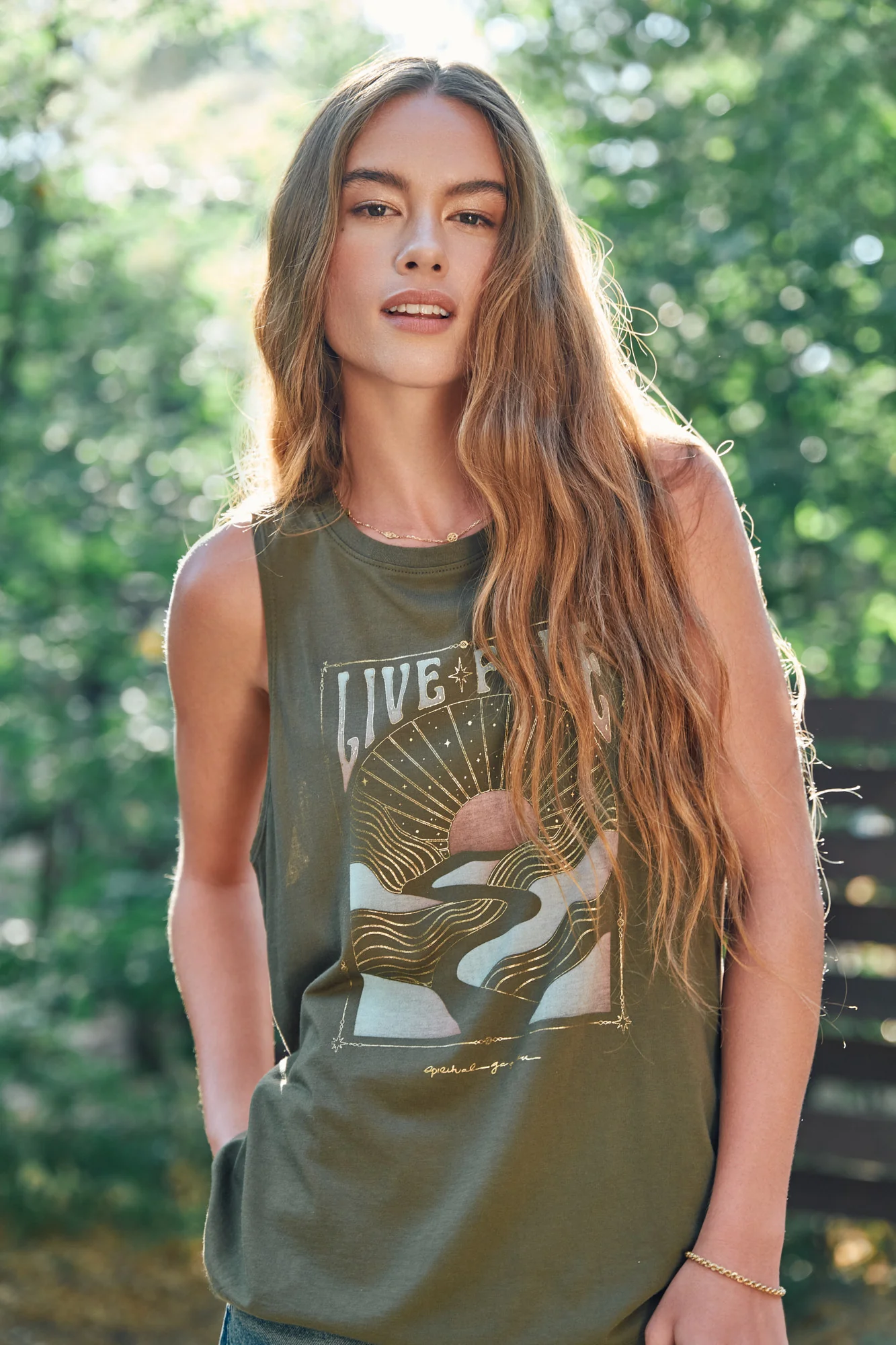 Live Free Jade Muscle Tank - Image 2