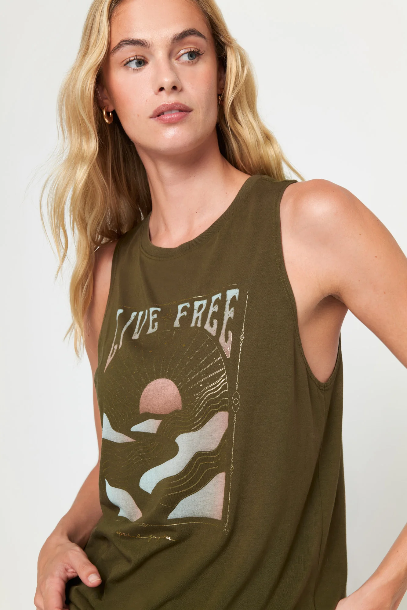 Live Free Jade Muscle Tank - Image 5