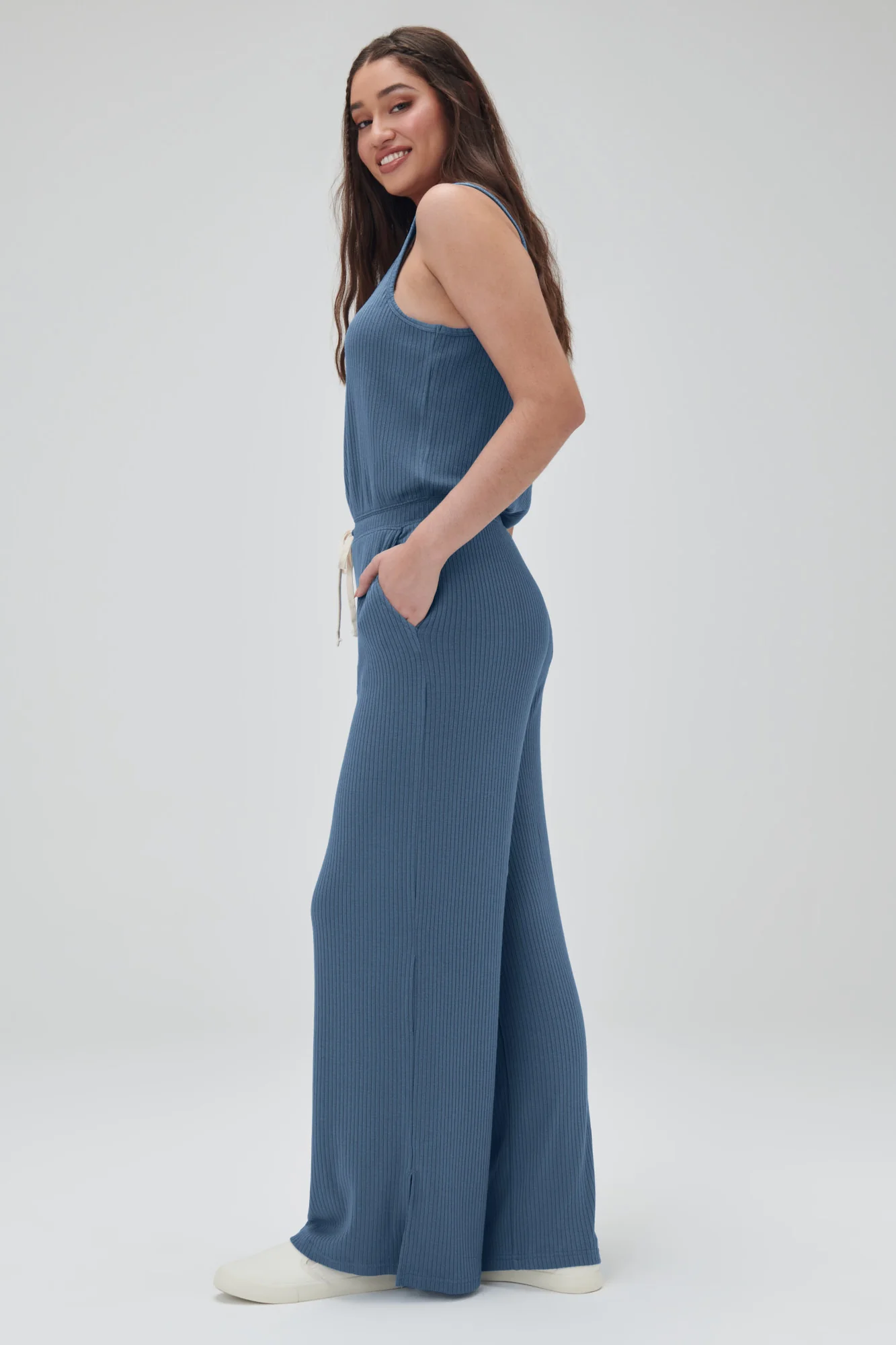 Ballet Rib Wide Leg Perfect Jumpsuit - Image 3